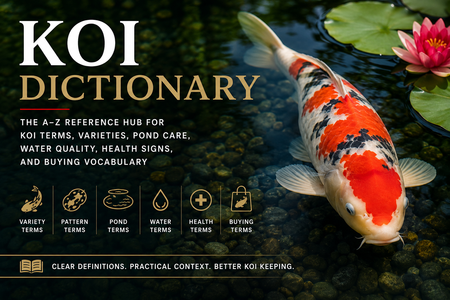 Koi Dictionary reference hub for koi terms and pond care